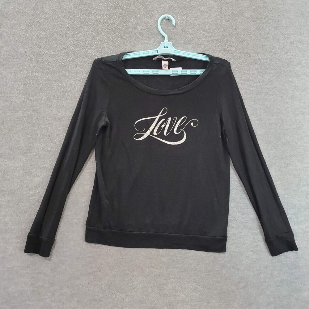 Victoria's Secret Women Sweatshirt Small Black Love Pullover